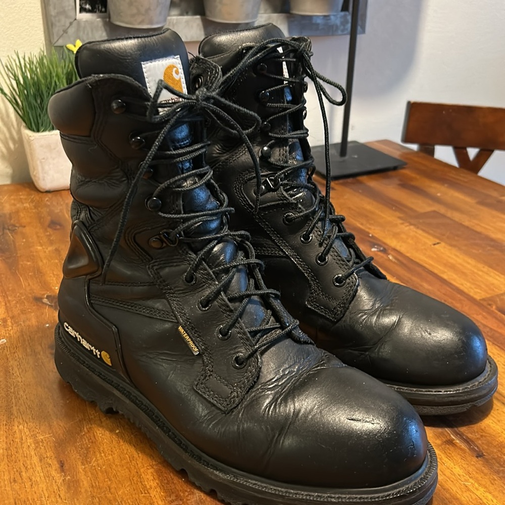 Carhartt #CMW8101 Oil Tanned  Black Leather 8" Insulated Waterproof Work Boots